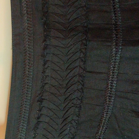 Lauren Green Label Black Skirt 100% Cotton w/Lining Embroidery - Picture 2 of 4